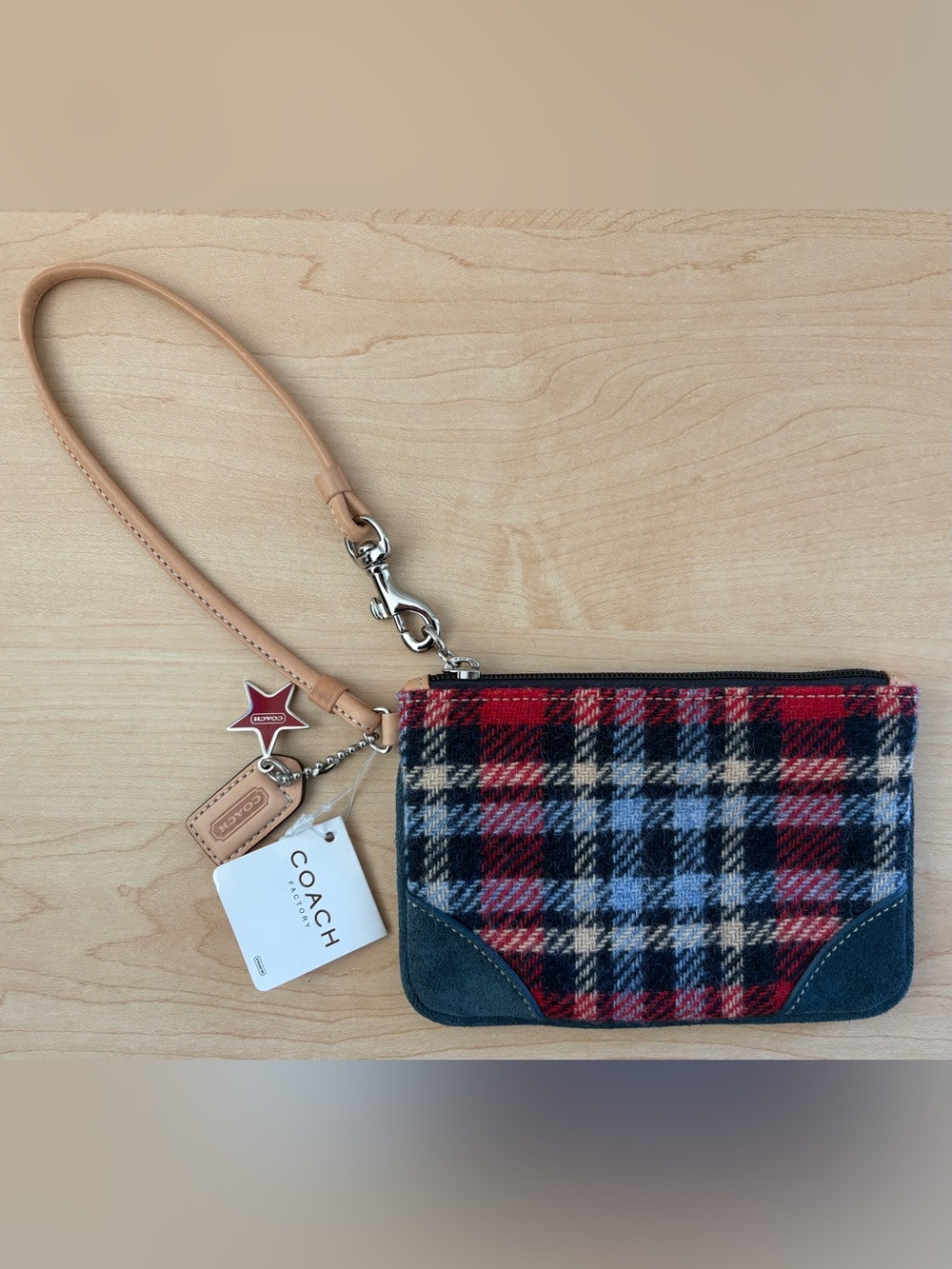 Vintage Coach Wool Tweed Wristlet